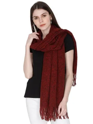 FabSeasons Maroon Unisex Woolen Scarf, Muffler, Shawl and Stole for Winters