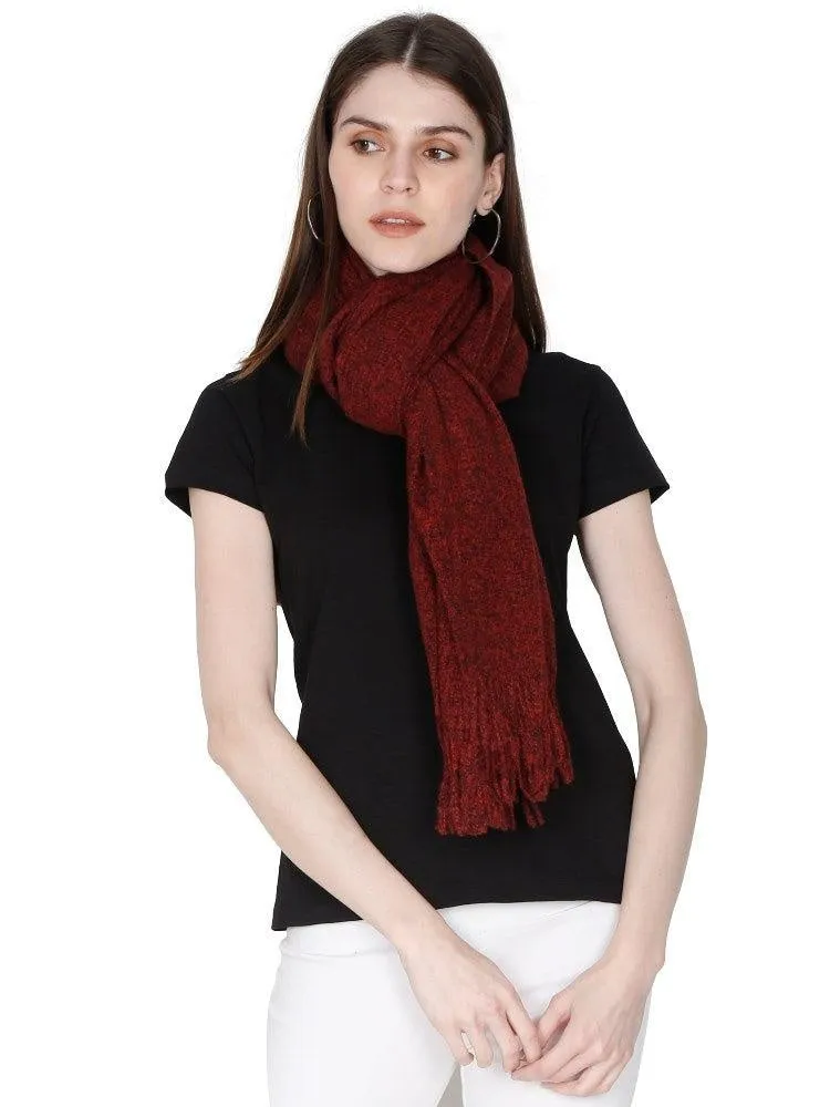 FabSeasons Maroon Unisex Woolen Scarf, Muffler, Shawl and Stole for Winters