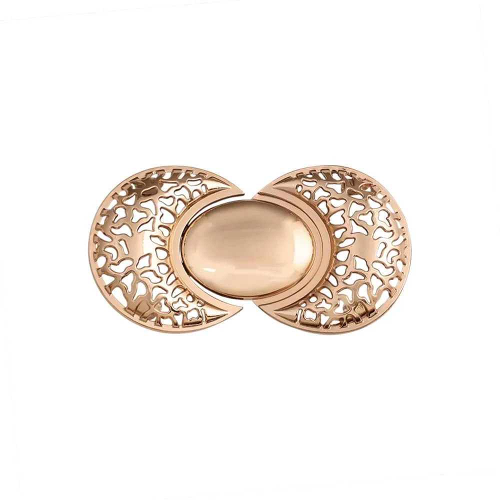 Filigree Cutwork Design Shiny Gold Clasp Belt Buckle