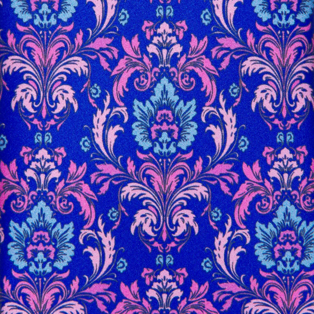 Florentine Silk Guild Royal Blue and Pink Duchesse Silk Tie