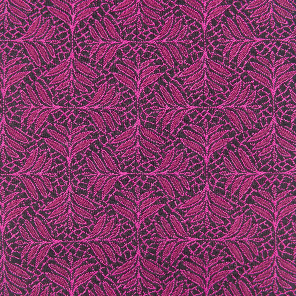 Fuchsia Leaves Motif Woven Silk Tie