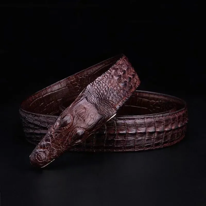 GatorLuxe Exotic Alligator Print Leather Belt