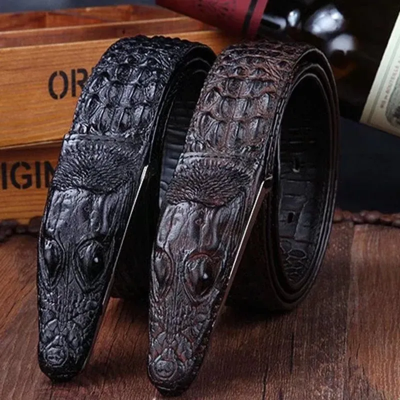 GatorLuxe Exotic Alligator Print Leather Belt