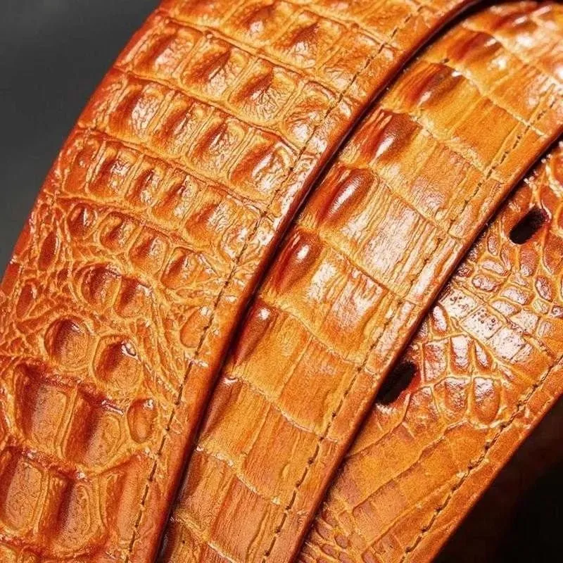 GatorLuxe Exotic Alligator Print Leather Belt