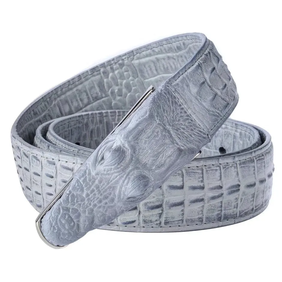 GatorLuxe Exotic Alligator Print Leather Belt