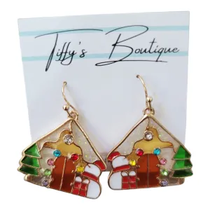 Gingerbread House Dangle Earrings