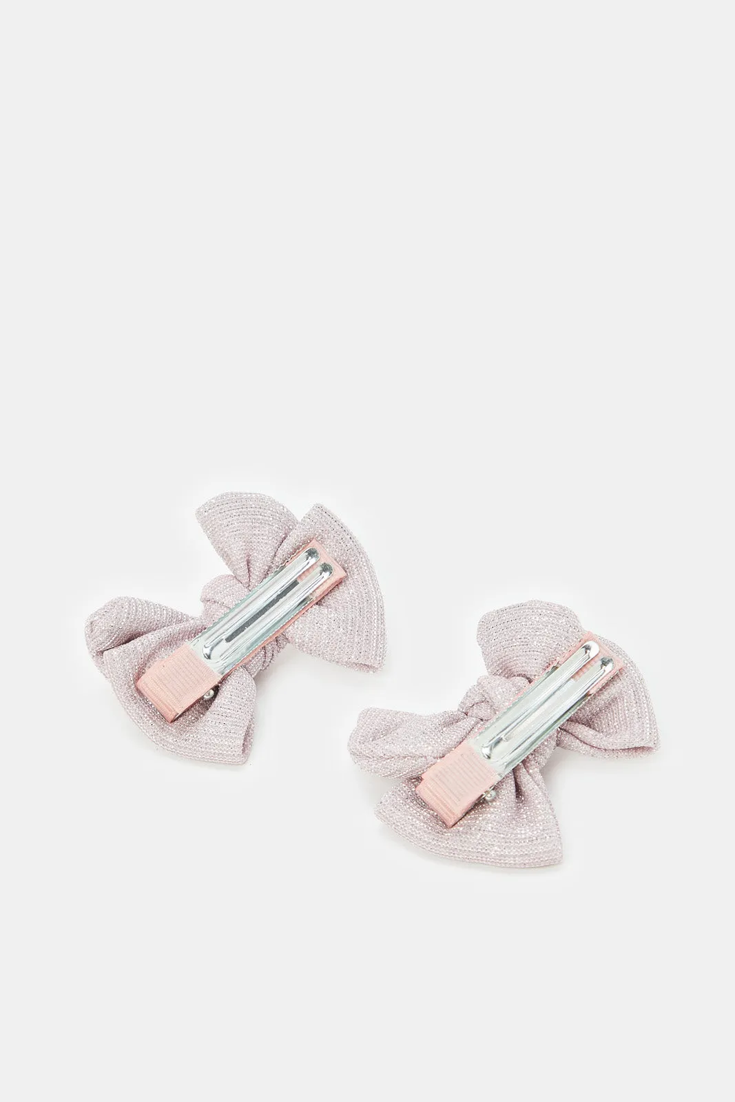 Girls Lilac Bow Hair Clips Set (Pack of 2)