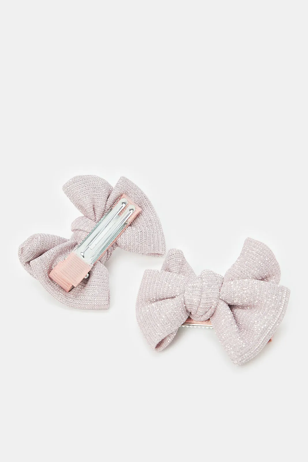 Girls Lilac Bow Hair Clips Set (Pack of 2)