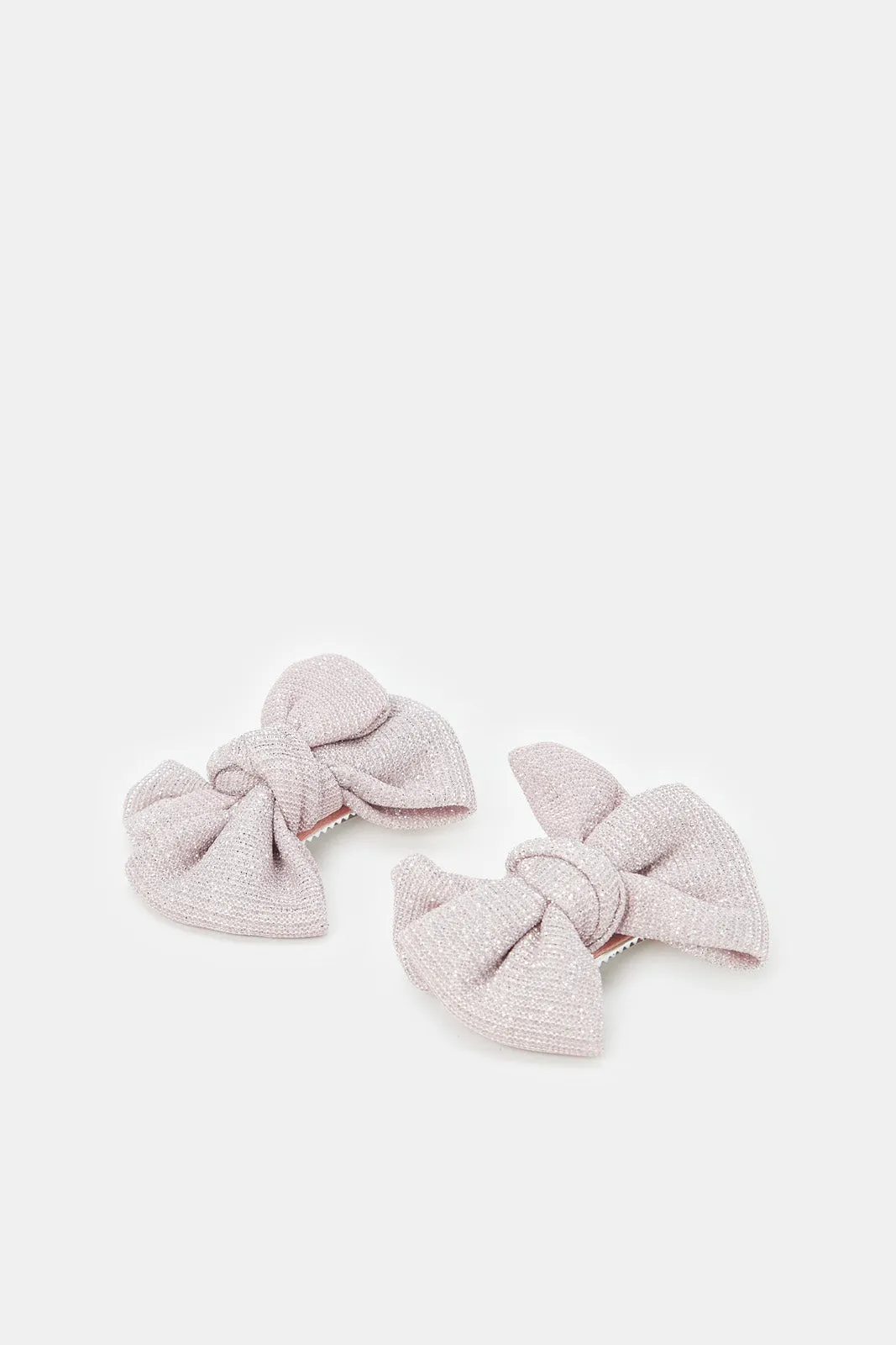 Girls Lilac Bow Hair Clips Set (Pack of 2)