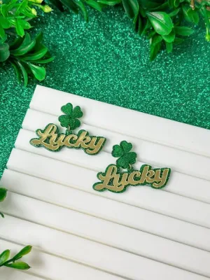 Gold 'Lucky' Clover Dangle Earrings