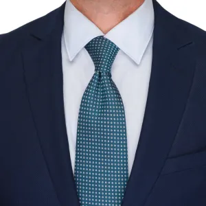 Green Micro Motif Woven Silk Tie