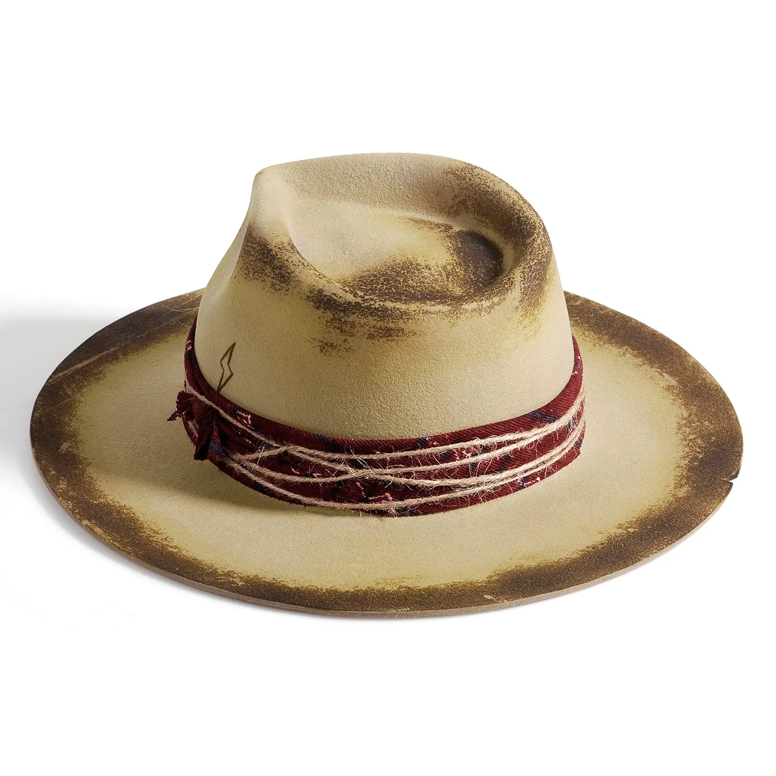 Horizon - Handcrafted Burned Distressed Fedora Hat