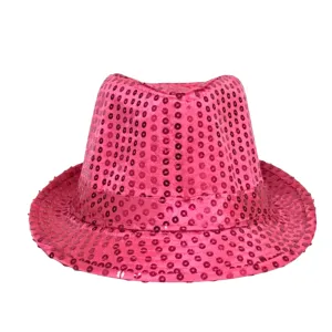 Hot Pink Sequin Fedora (Each)