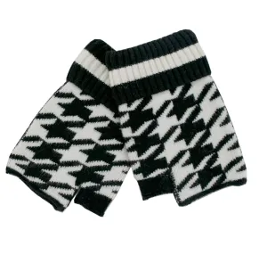 Houndstooth Fingerless Gloves