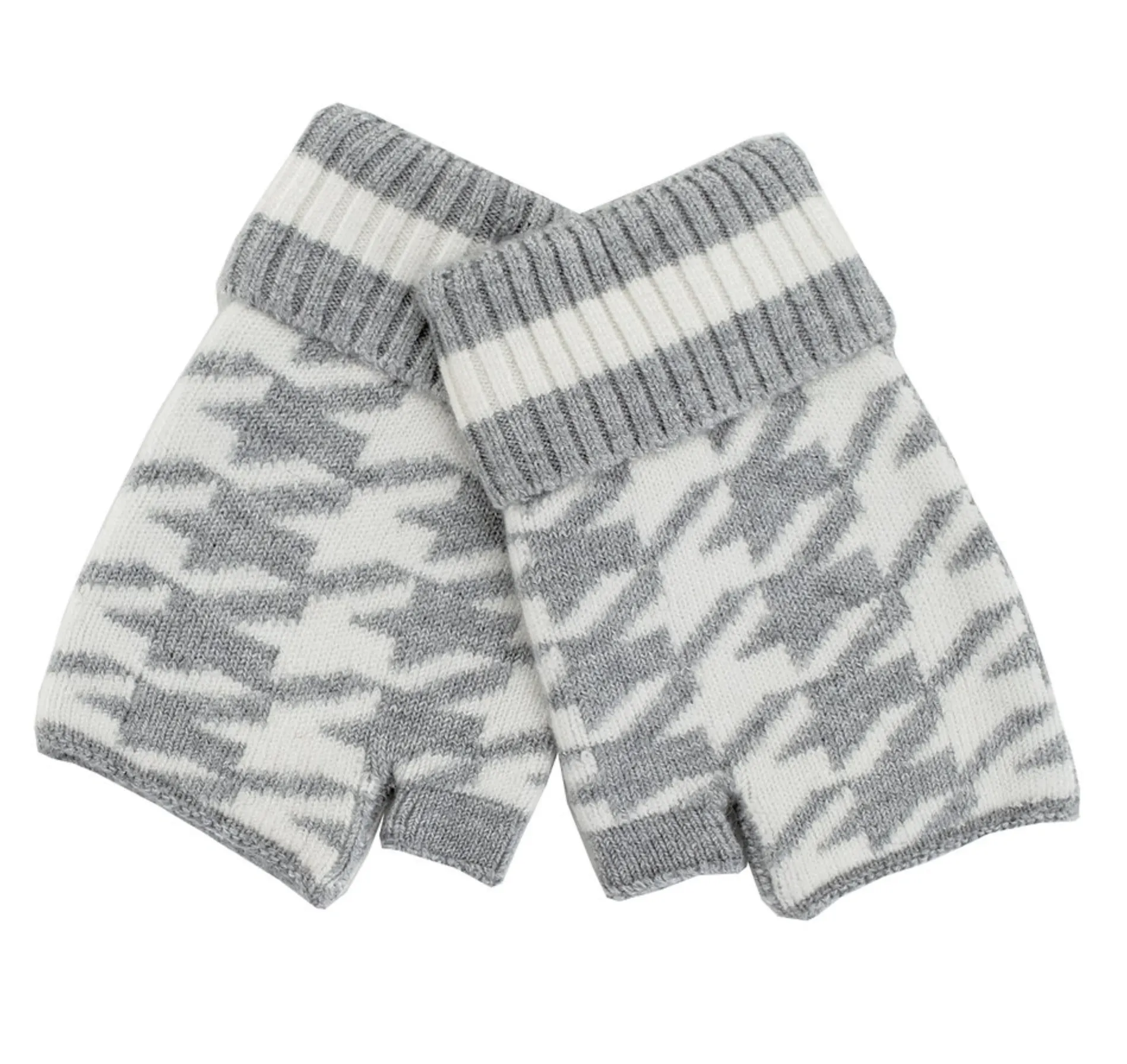 Houndstooth Fingerless Gloves