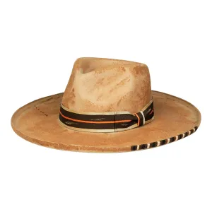 Infinitum - Striped Straps Elegant Design Wool Fedora Hat