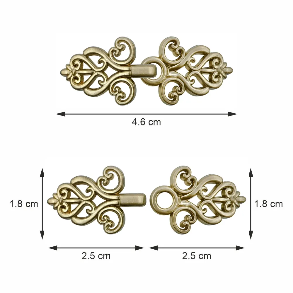 Intricate Designer Metal Clasp Closure Hook for Designer Clothing