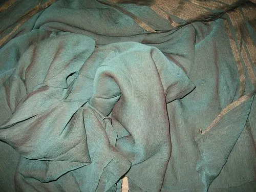 Irridescent turquoise Blue chiffon~Width 44&quot;