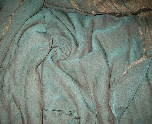 Irridescent turquoise Blue chiffon~Width 44&quot;