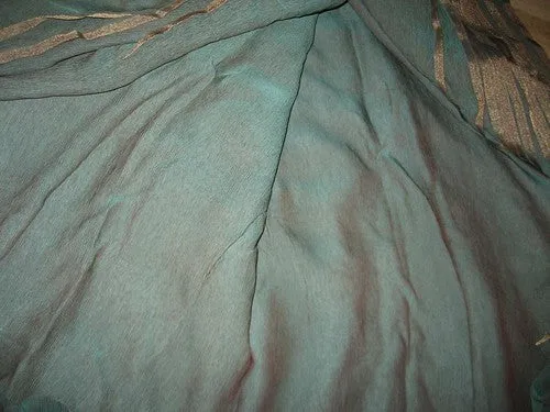 Irridescent turquoise Blue chiffon~Width 44&quot;