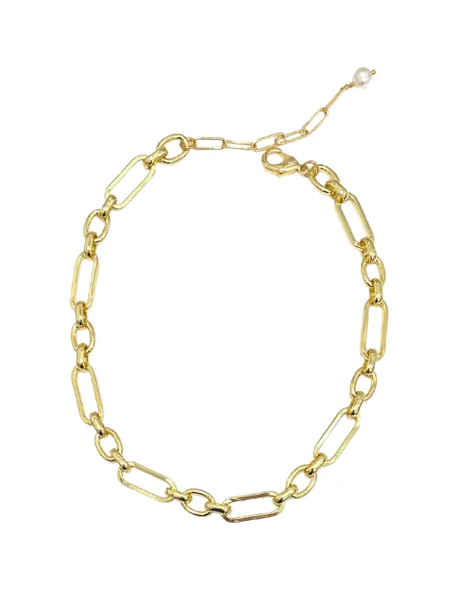 Jasmine Gold Chunky Paperclip Necklaces