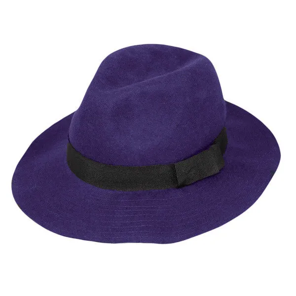 Jeanne Simmons - Wool Felt Large Brim Fedora