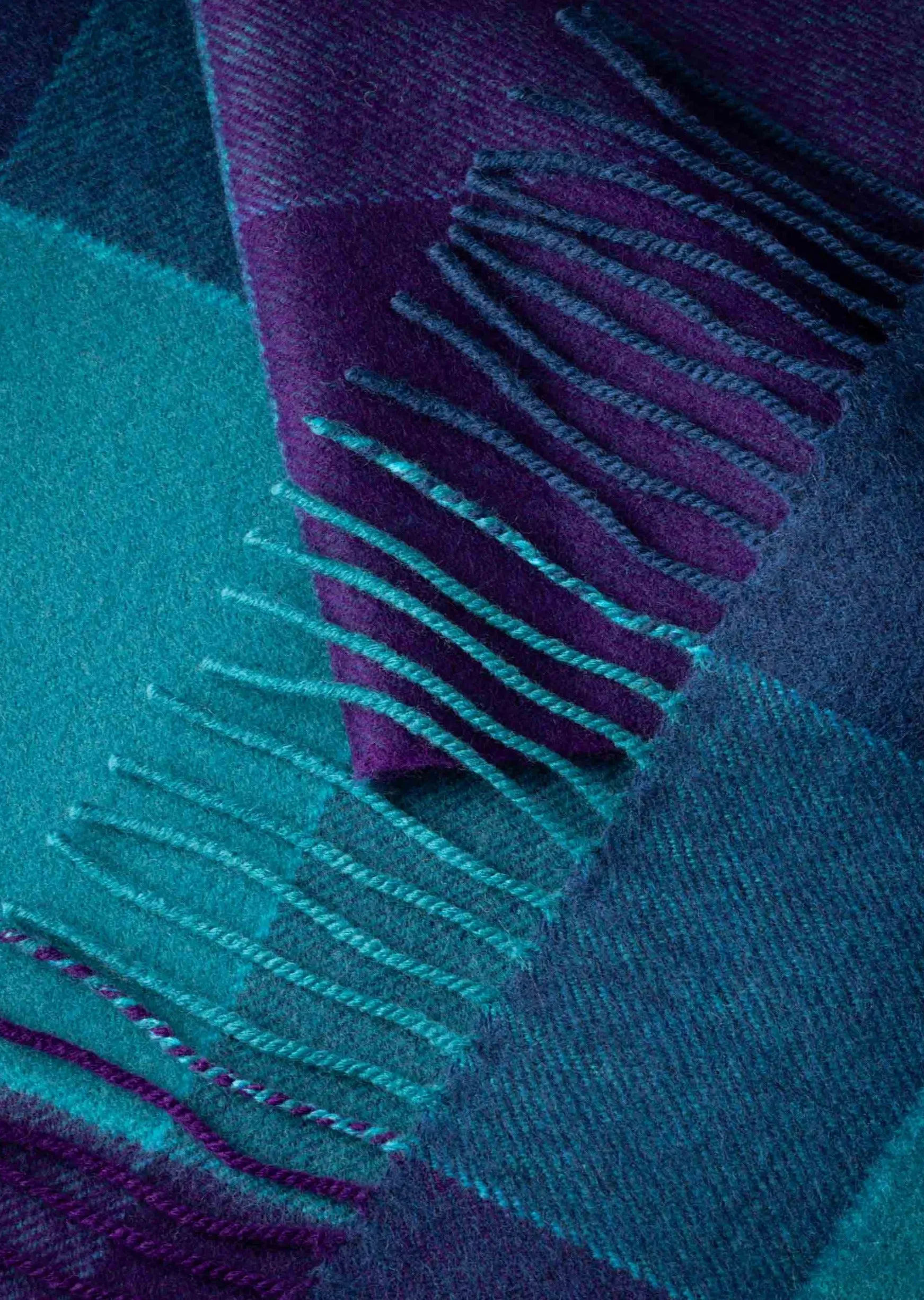 John Hanly Merino Scarf | Blue Purple