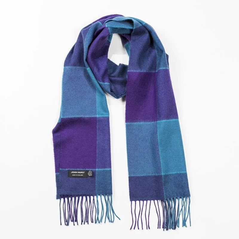 John Hanly Merino Scarf | Blue Purple