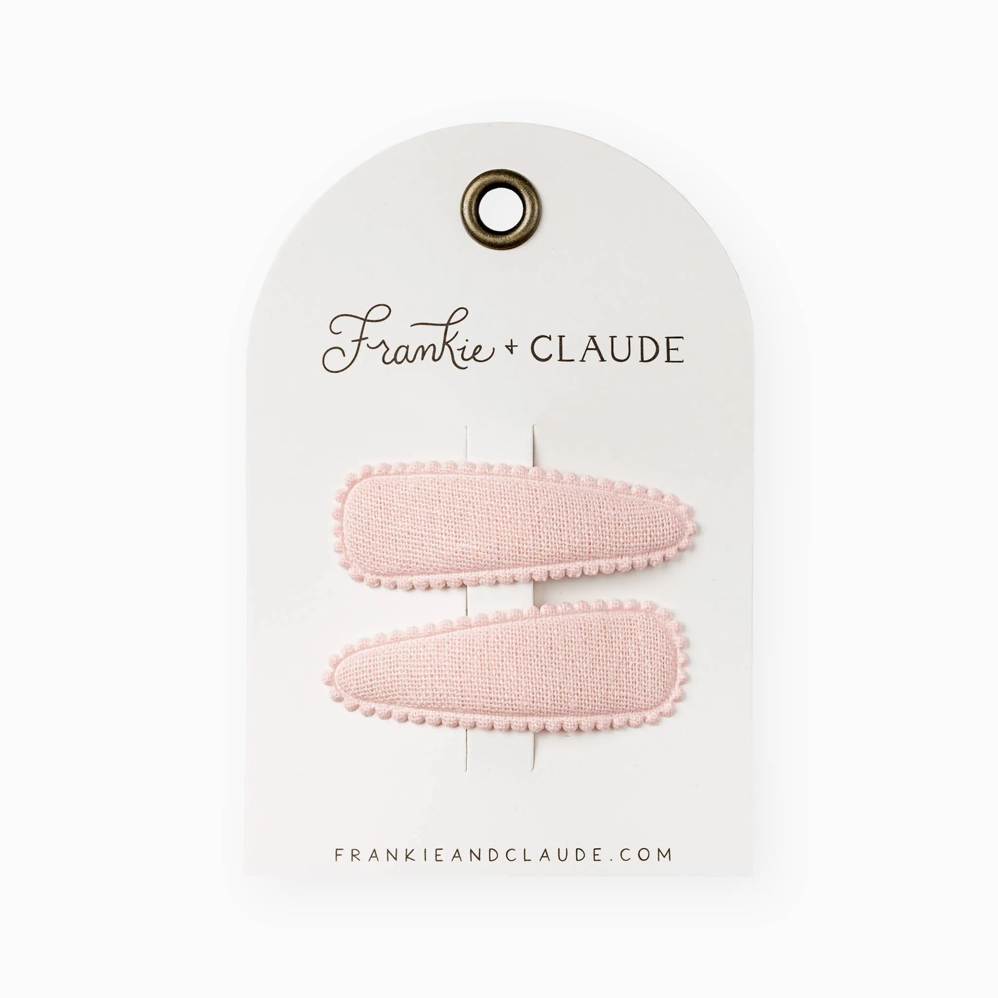 Juliet Blush Pink Striped Fabric Hair Clips