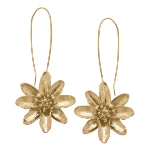 Kaiya Flower Statement Earrings in Worn Gold