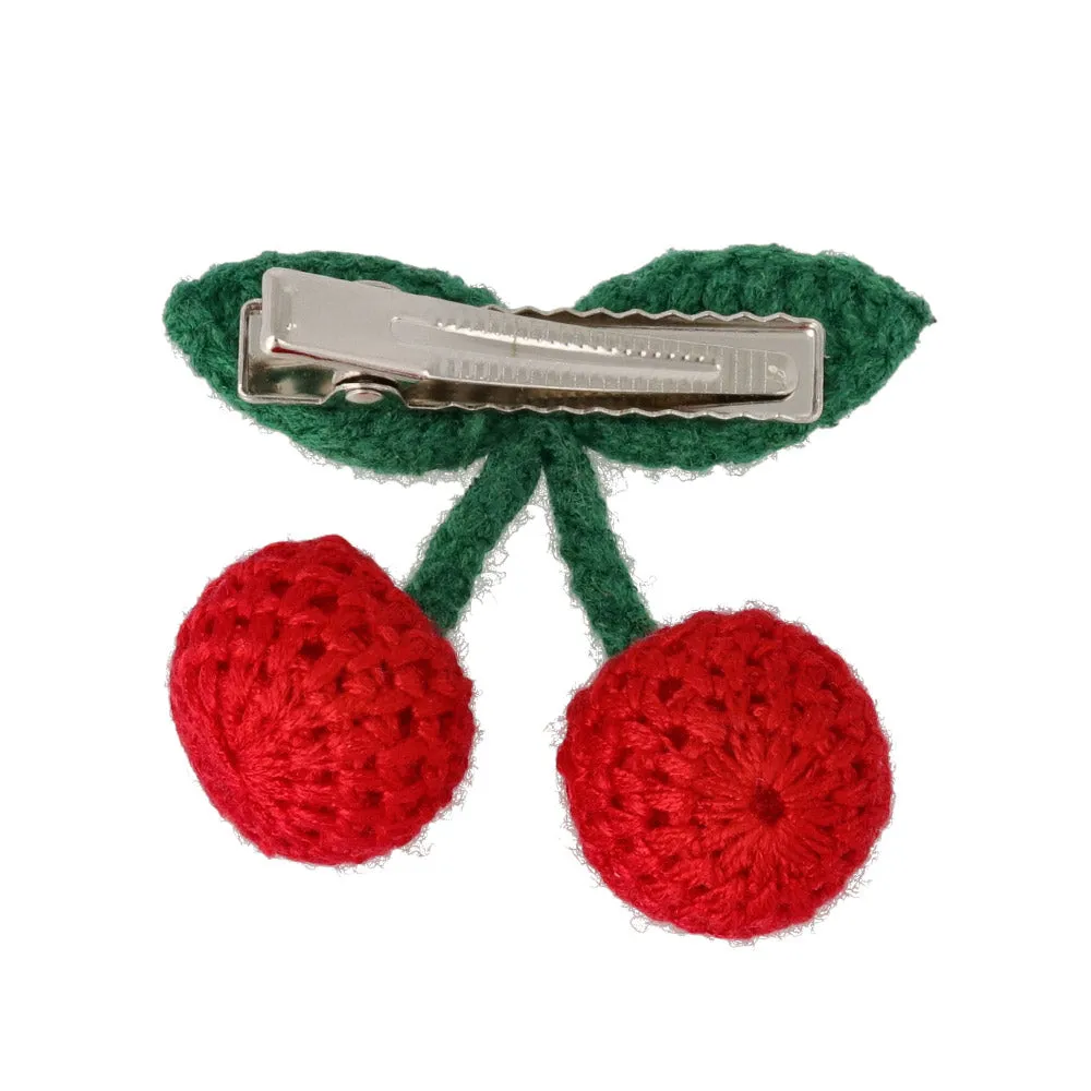 Knitted Cherry Pinch Clip