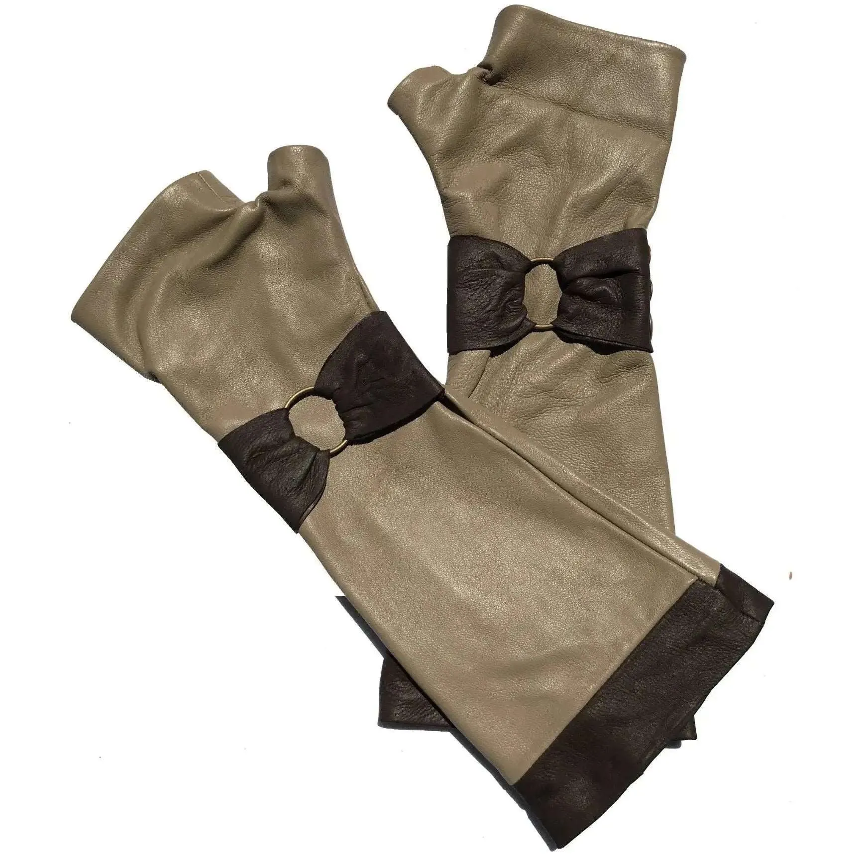 Last Pair! Unique Handmade Earth Brown Long Gloves – Stylish and Cozy