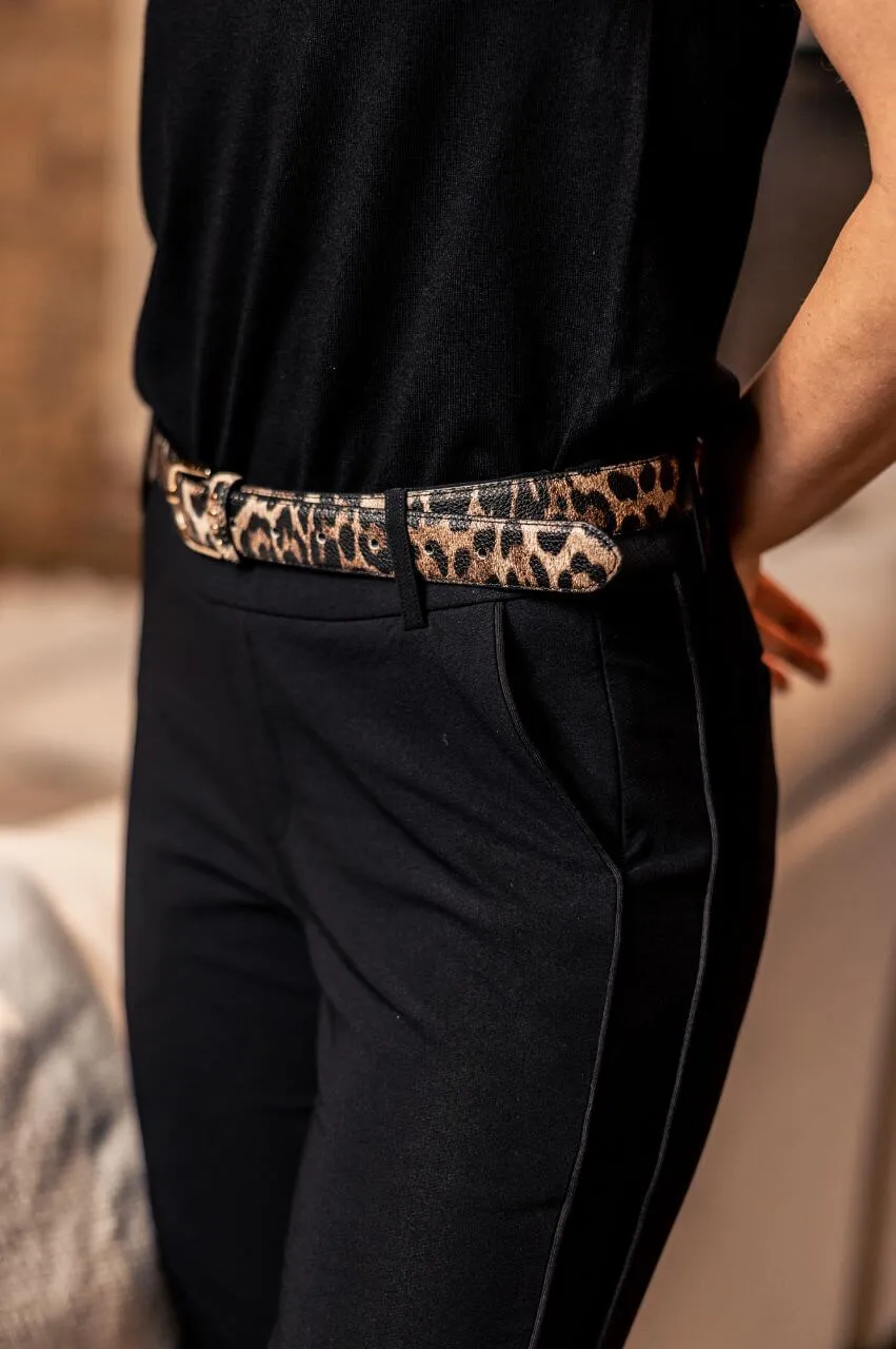 Leopard Leather Belt