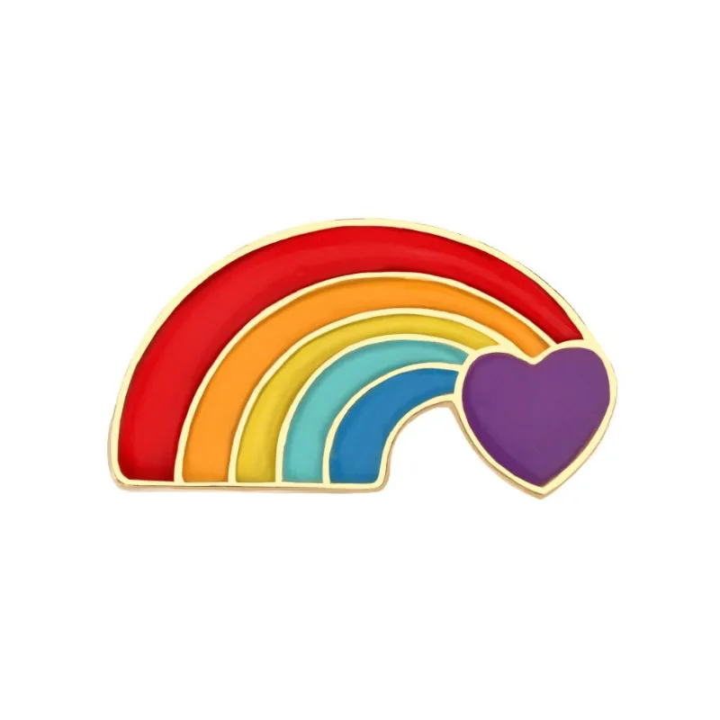 LGBT Rainbow Heart, Peace, and Love Enamel Brooch Pins Collection