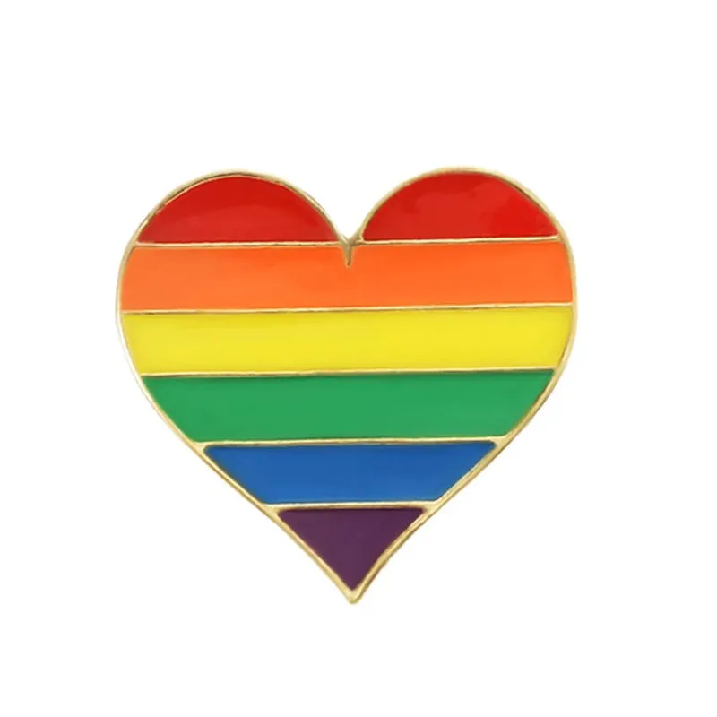 LGBT Rainbow Heart, Peace, and Love Enamel Brooch Pins Collection