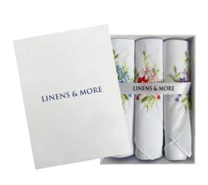 Linens and More Women's 3 Handkerchiefs Bouquet