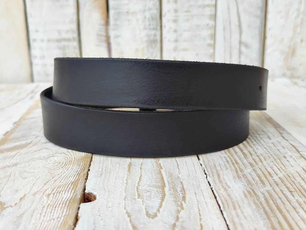 Mens Black Leather Belt - Vintage Style Genuine Quality Accessories for Him