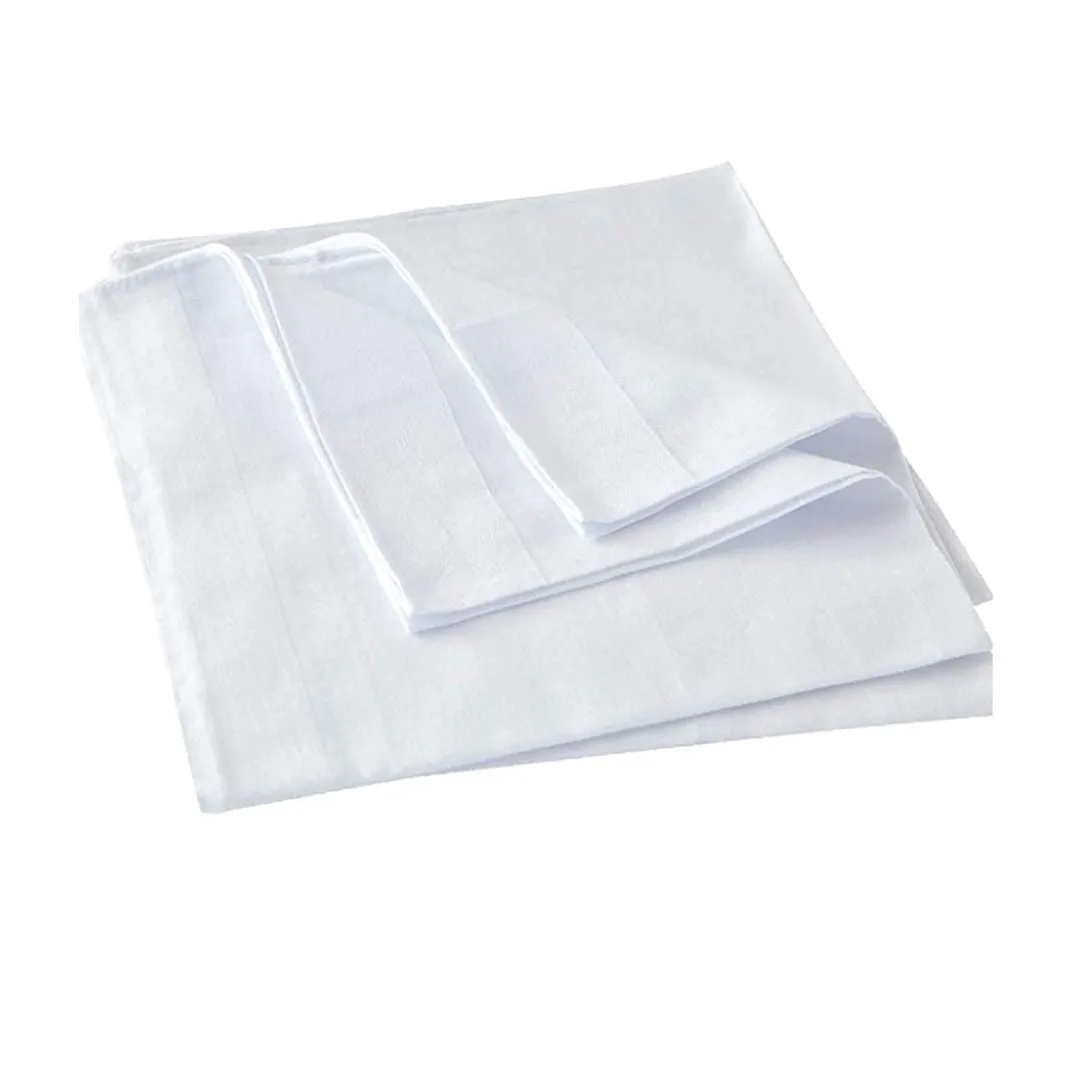 Men's Handkerchiefs Cotton Solid White, Normal Size , Pack Of 12 Pcs @178.90/-