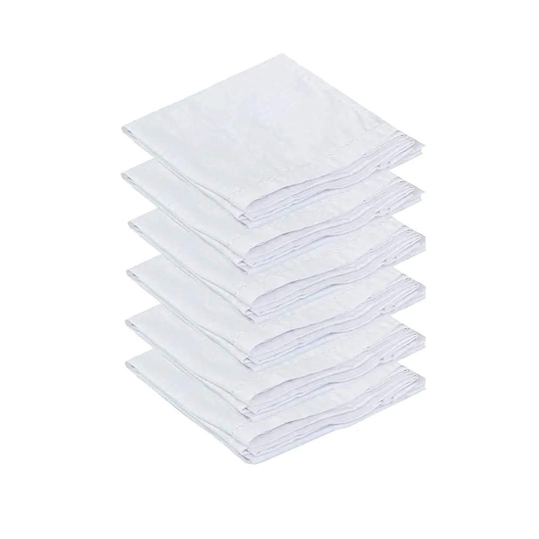 Men's Handkerchiefs Cotton Solid White, Normal Size , Pack Of 12 Pcs @178.90/-