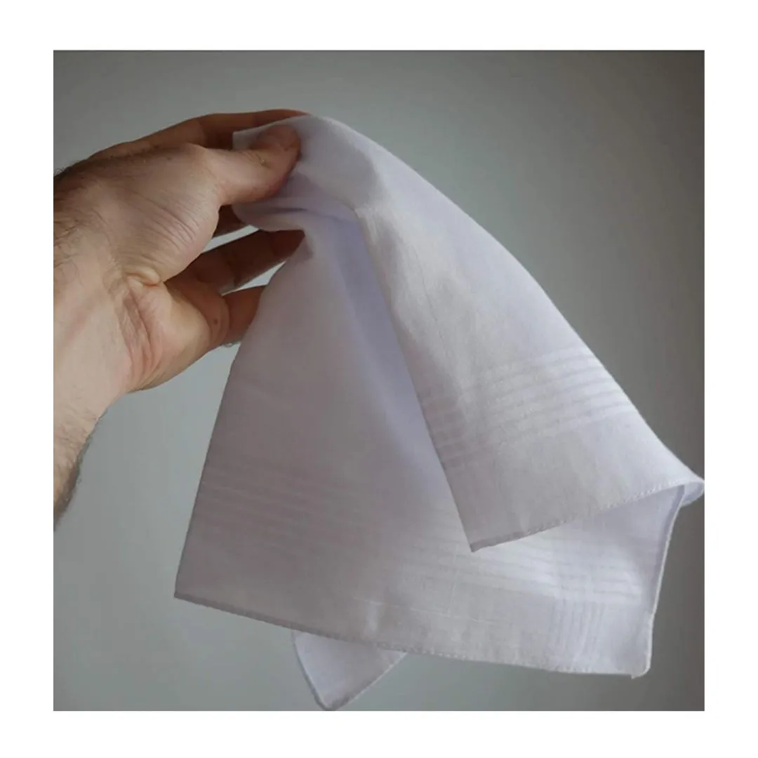 Men's Handkerchiefs Cotton Solid White, Normal Size , Pack Of 12 Pcs @178.90/-