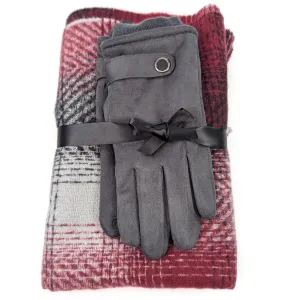 Mens Scarf & Glove Gift Set - Red