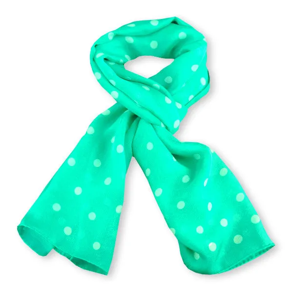 MINT POLKA DOT SCARF - 67x26"