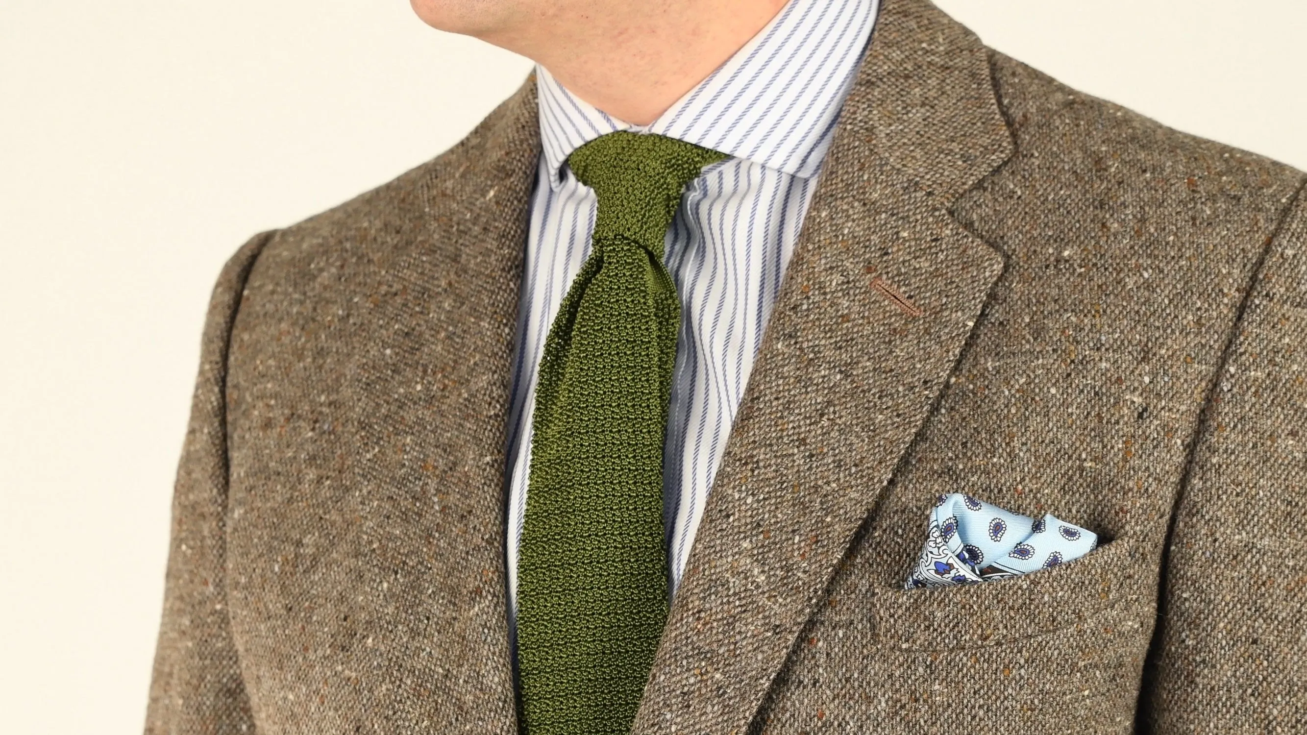 Olive Green Silk Knit Tie