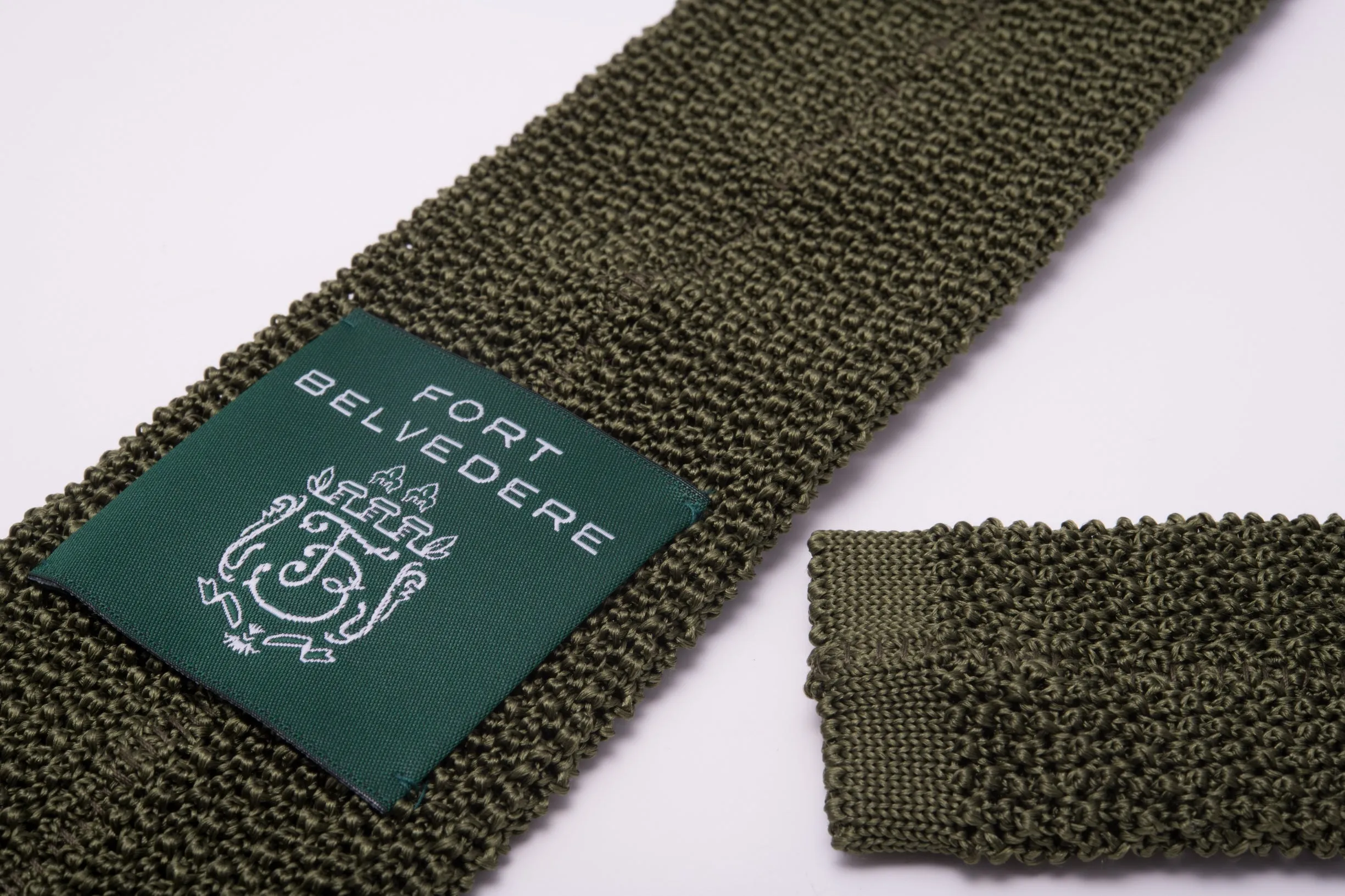 Olive Green Silk Knit Tie