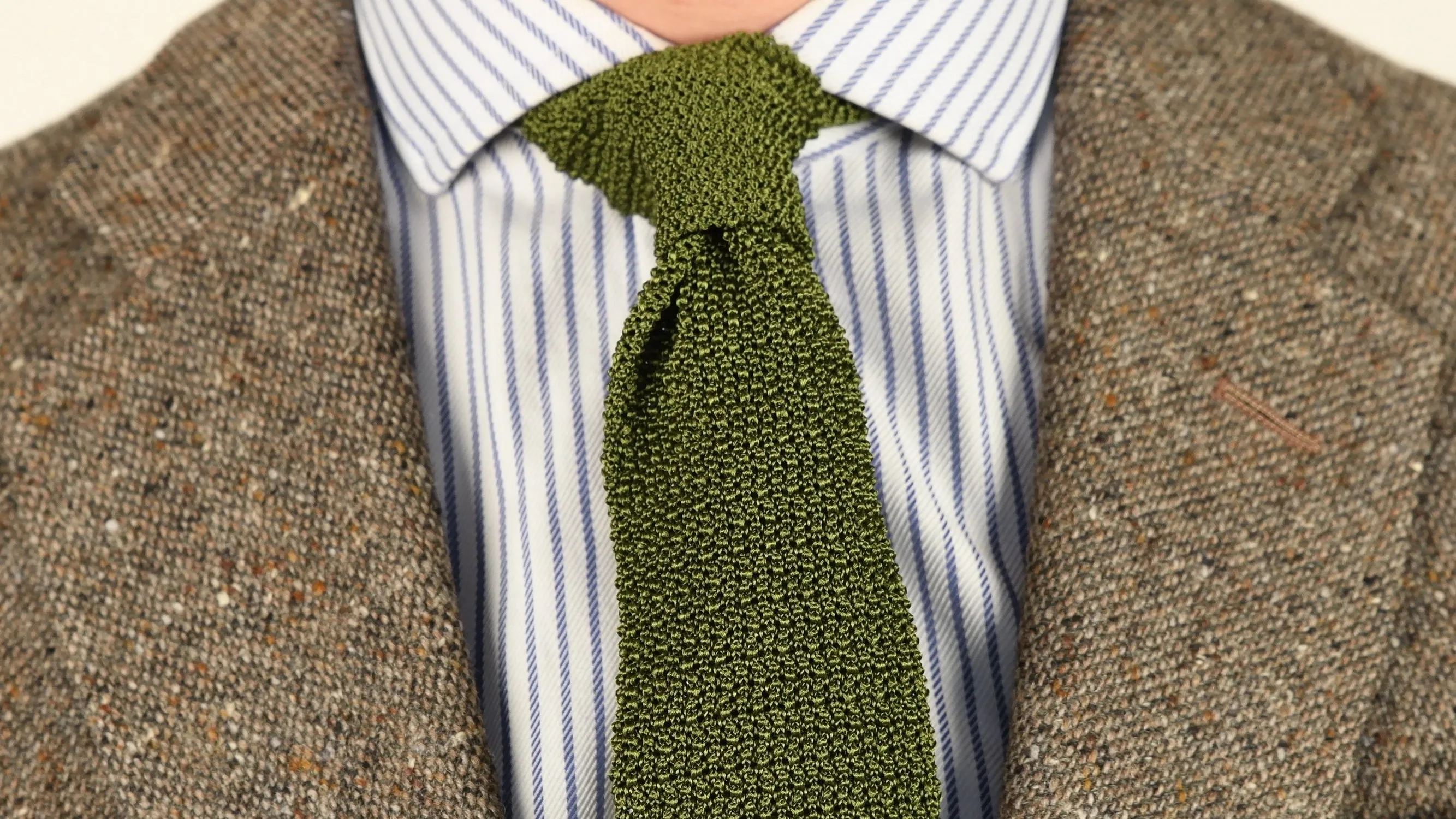 Olive Green Silk Knit Tie