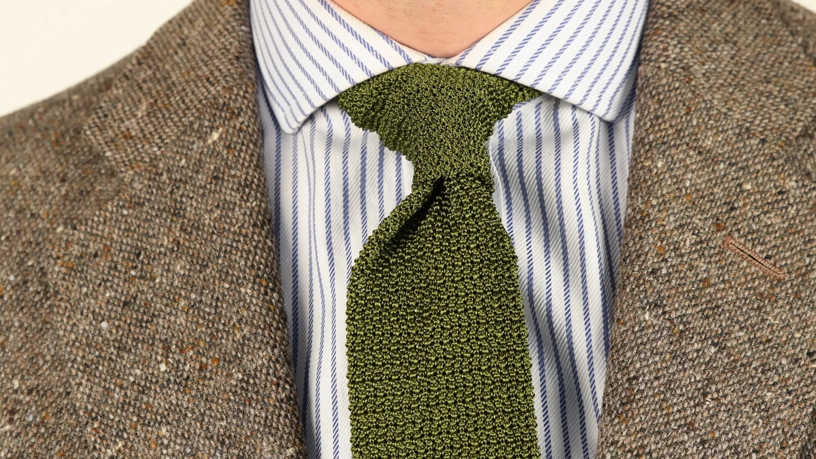 Olive Green Silk Knit Tie