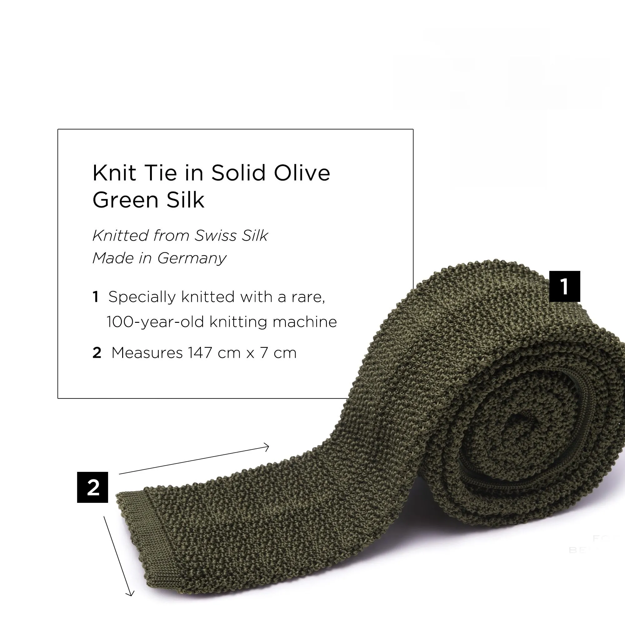 Olive Green Silk Knit Tie