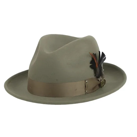 Olive Steven Land Men's Wool Fedora Felt Winter Hat-The Ayden Style No: WH-100