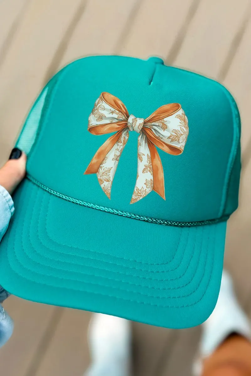 Orange Chinoiserie Bow Otto Jade Foam Front Trucker Hat