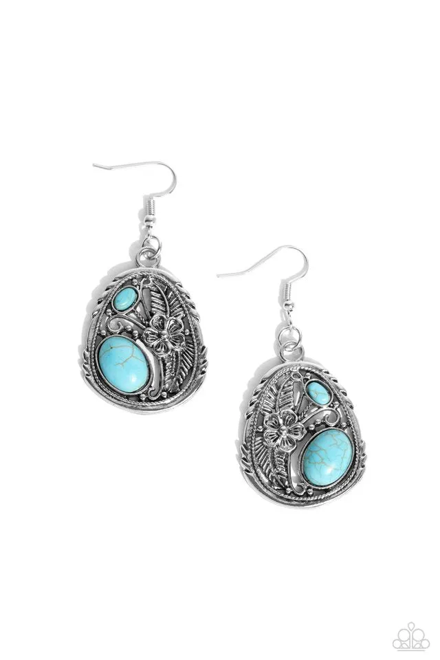 Paparazzi Earring ~ Hibiscus Harvest - Blue